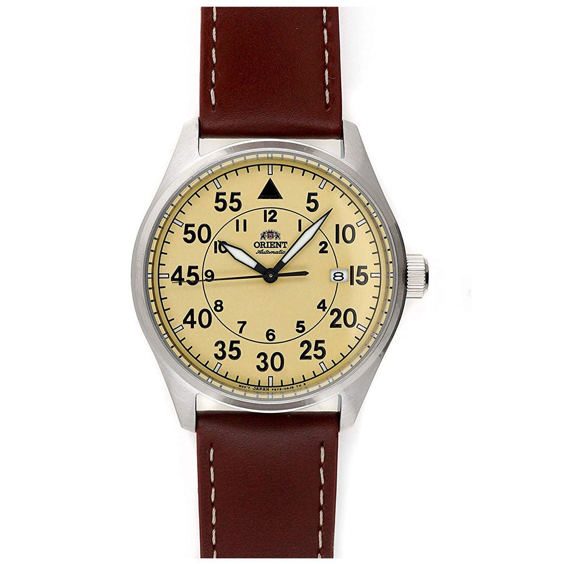 Orient Flight Pilot Khaki Dial RA-AC0H04Y10B RA-AC0H04Y Leather Mechanical Watch -Orient