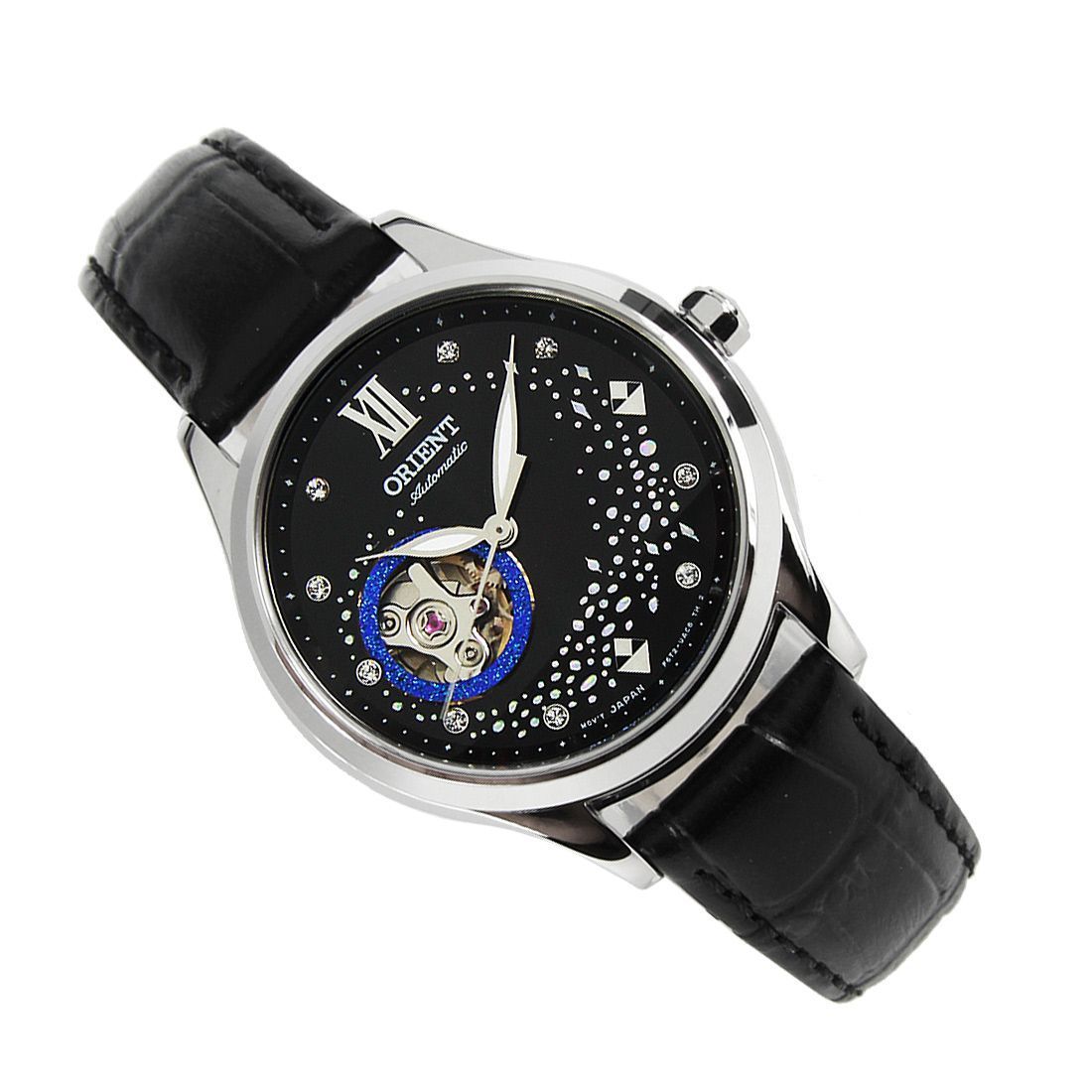 Orient Ladies Diamond Accent Open Heart RA-AG0019B10B RA-AG0019B Leather Watch -Orient