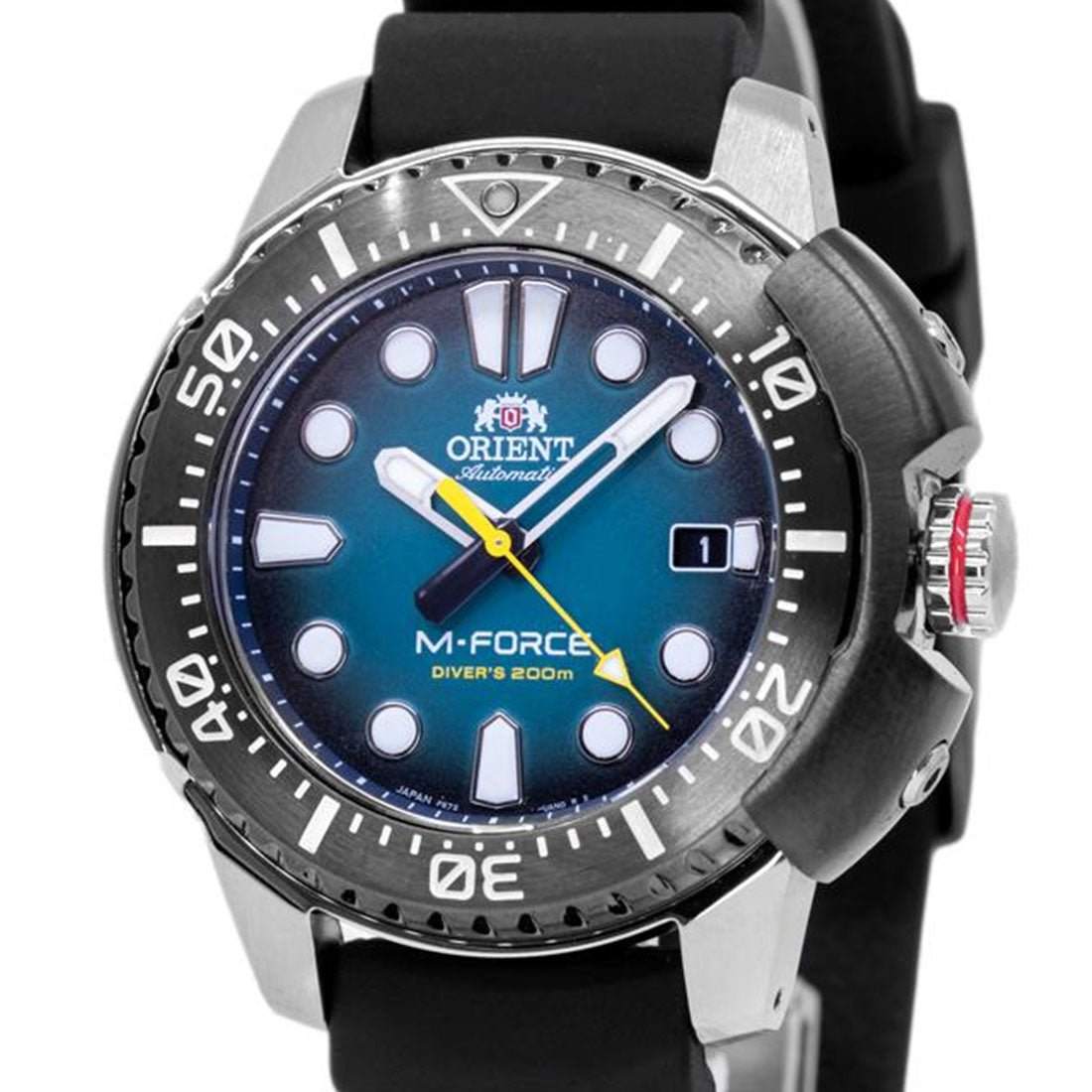 Orient M-Force Blue Dial RA-AC0L04L RA-AC0L04L00B Rubber Strap Dive Watch -Orient