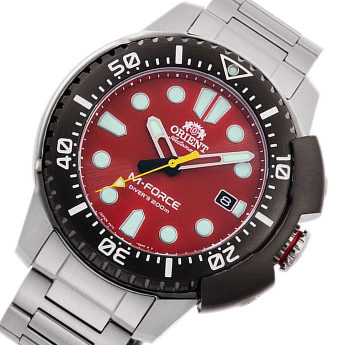Orient M-Force Red Dial RA-AC0L02R00B RA-AC0L02R Diving Stainless Steel Watch -Orient