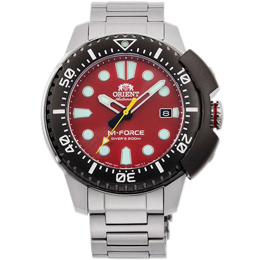 Orient M-Force Red Dial RA-AC0L02R00B RA-AC0L02R Diving Stainless Steel Watch -Orient