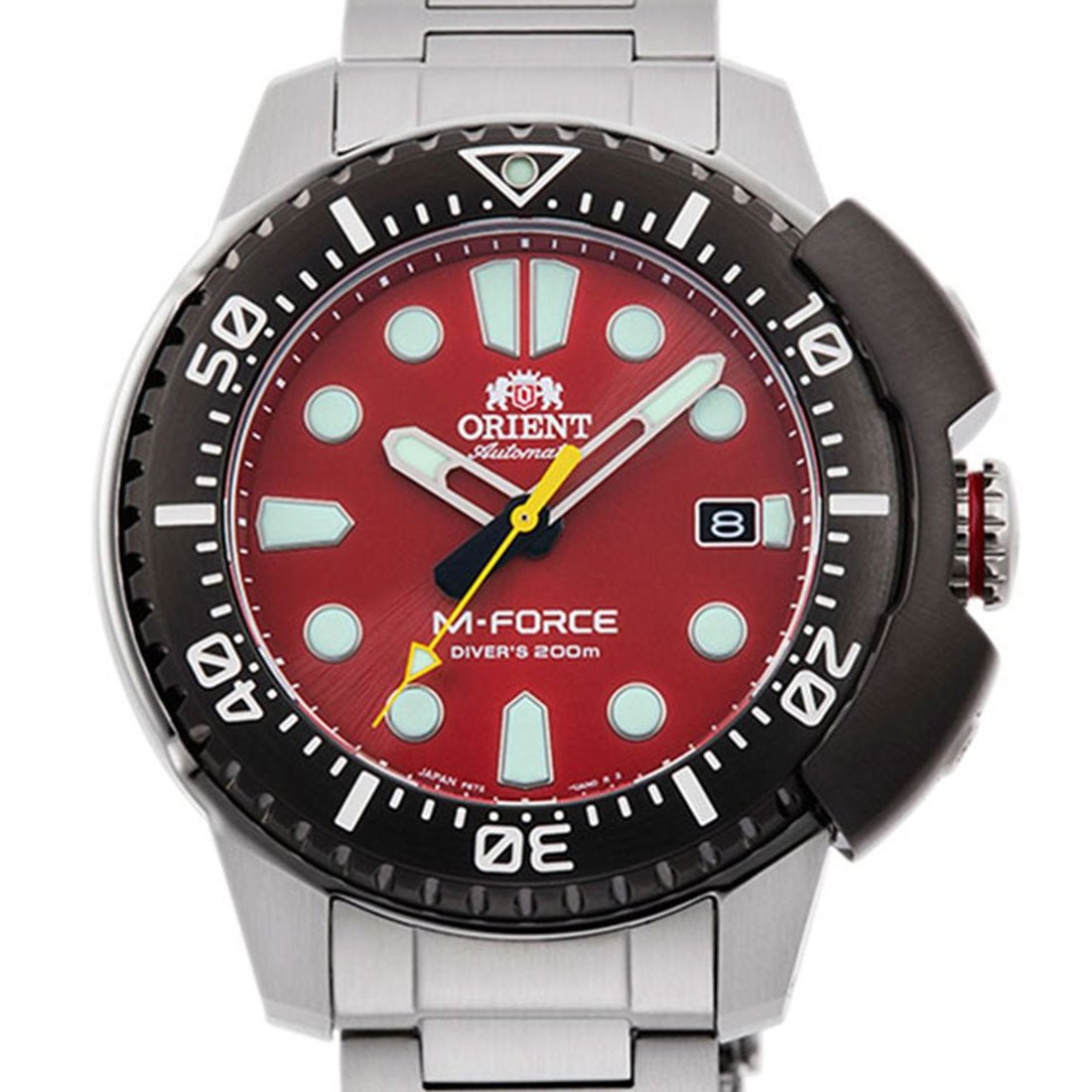 Orient M-Force Red Dial RA-AC0L02R00B RA-AC0L02R Diving Stainless Steel Watch -Orient