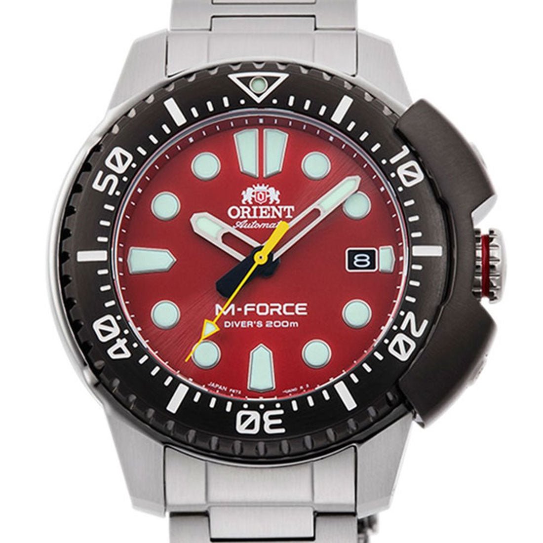 Orient M-Force Red Dial RA-AC0L02R00B RA-AC0L02R Diving Stainless Steel Watch -Orient