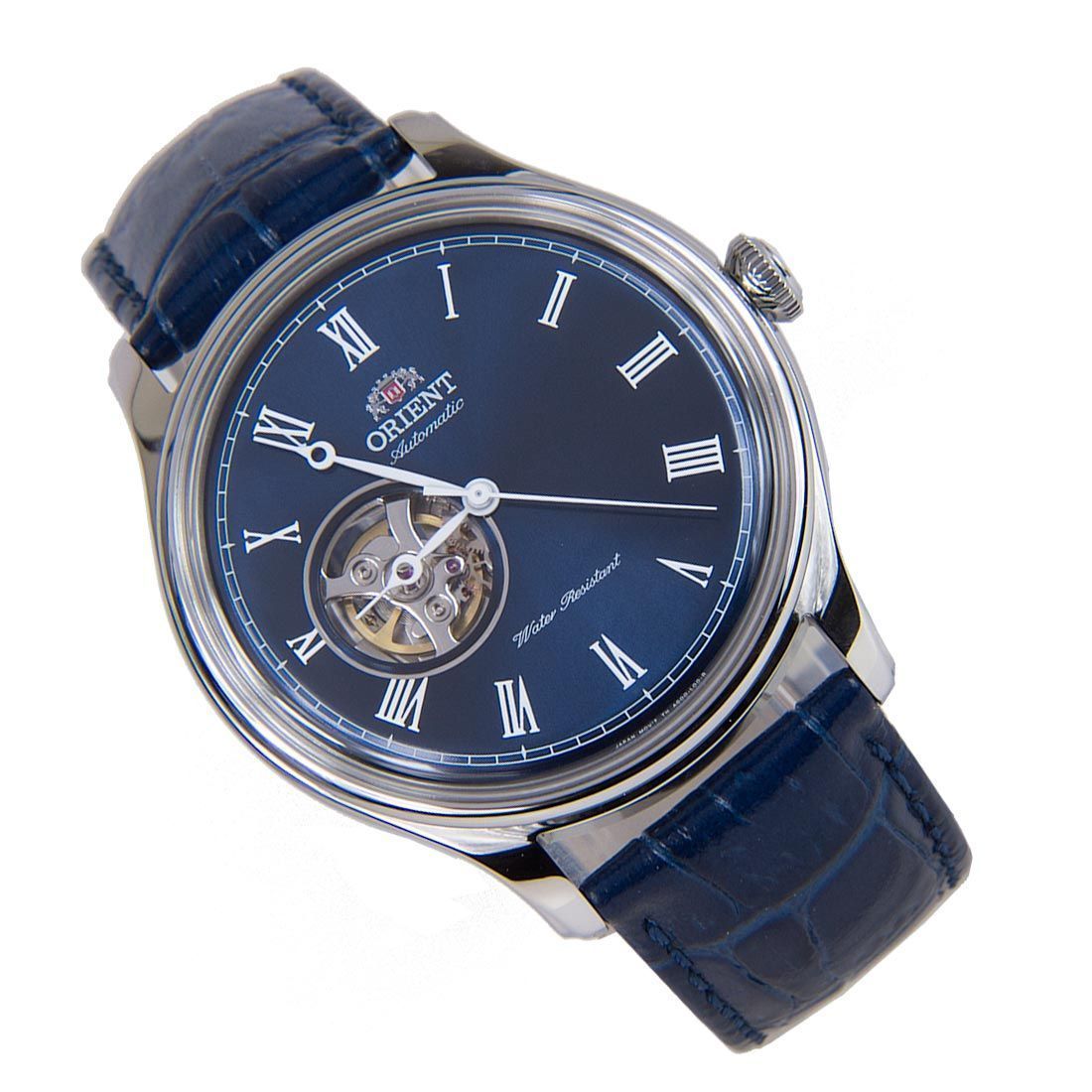 Orient Mechanical Blue Open Heart Dial FAG00004D0 AG00004D Leather Watch -Orient