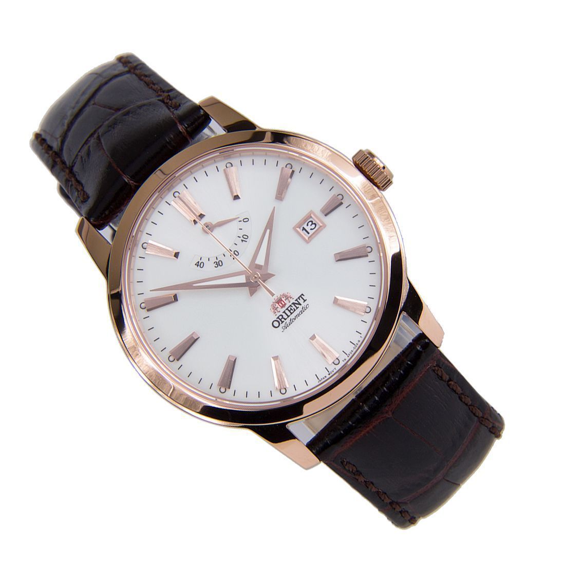 Orient Mechanical Leather Band FAF05001W0 AF05001W White Dial Analog Watch -Orient