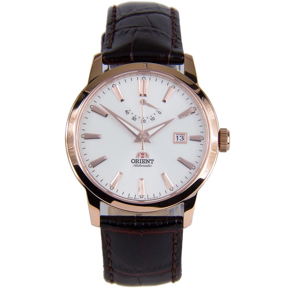 Orient Mechanical Leather Band FAF05001W0 AF05001W White Dial Analog Watch -Orient