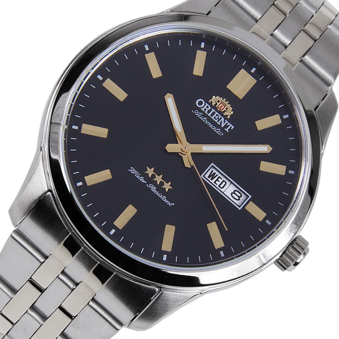 Orient Mechanical SAB0B009BB AB0B009B Black Dial 3 Stars Stainless Steel Watch -Orient