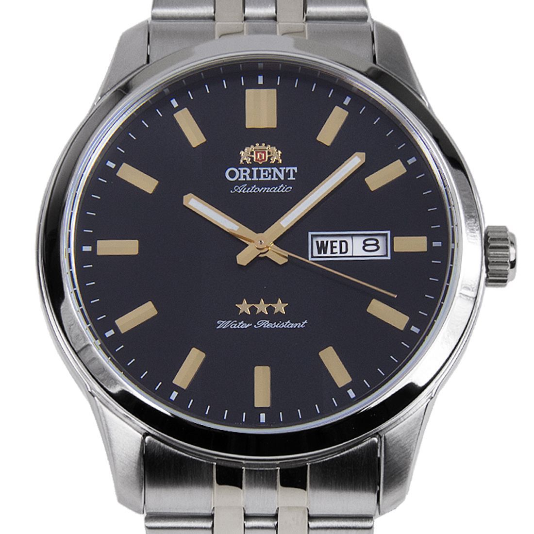 Orient Mechanical SAB0B009BB AB0B009B Black Dial 3 Stars Stainless Steel Watch -Orient
