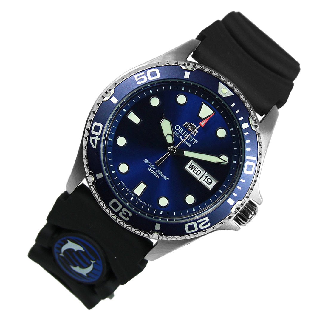 Orient Ray II Automatic Blue Dial FAA02008D9 AA02008D9 Rubber Strap Dive Watch -Orient