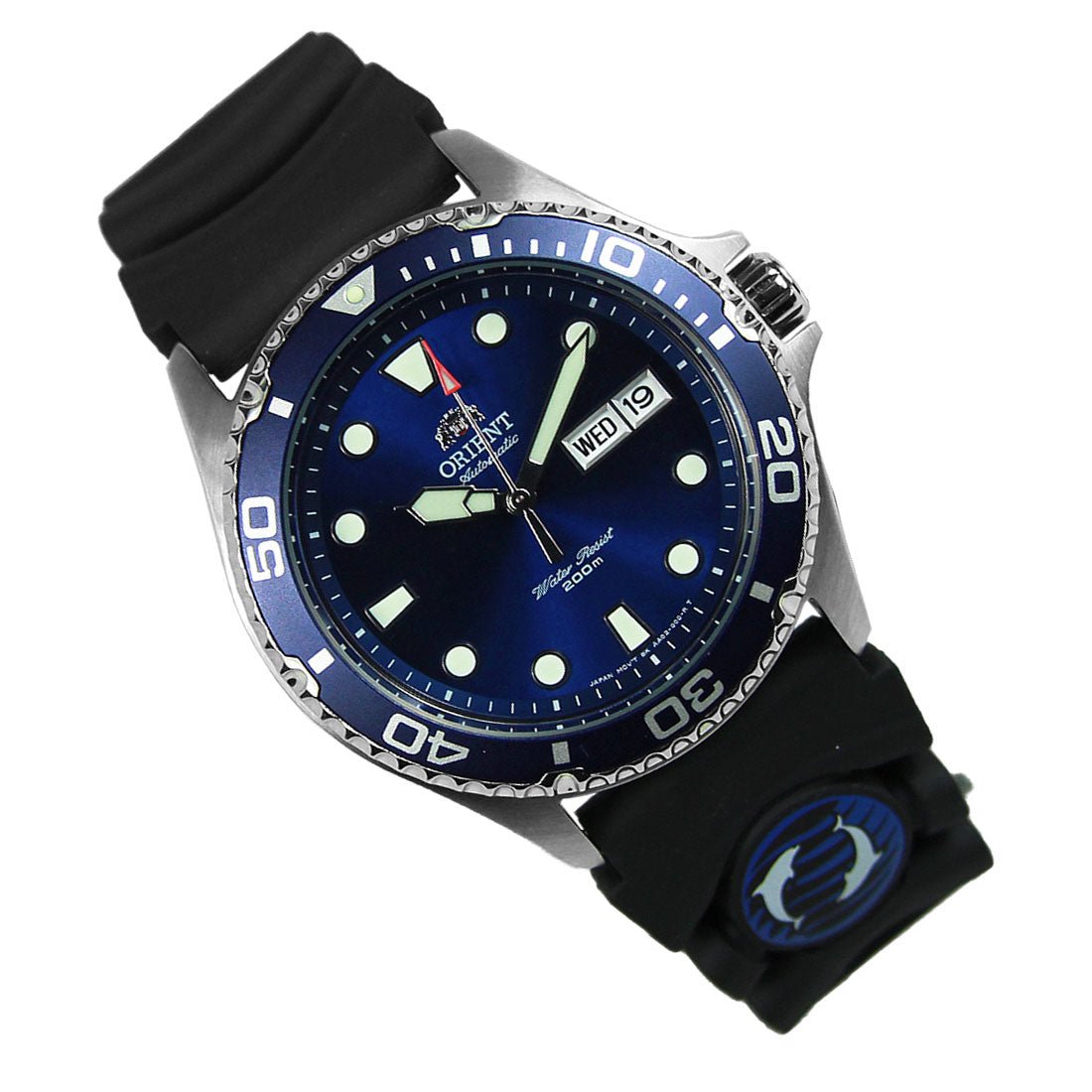 Orient Ray II Automatic Blue Dial FAA02008D9 AA02008D9 Rubber Strap Dive Watch -Orient