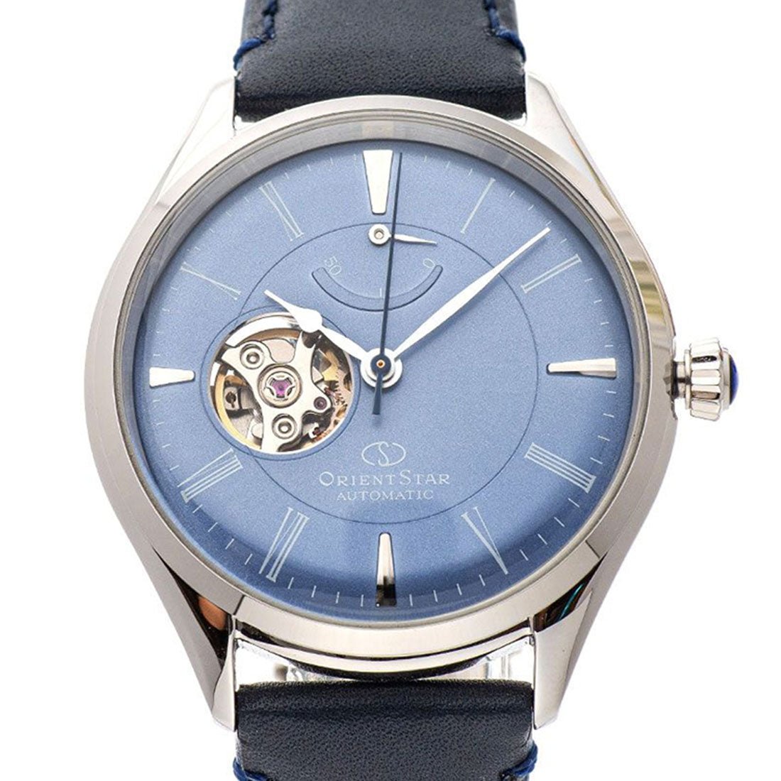 Orient Star Blue Open Heart Dial RE-AT0203L00B RE-AT0203L Leather Watch -Orient