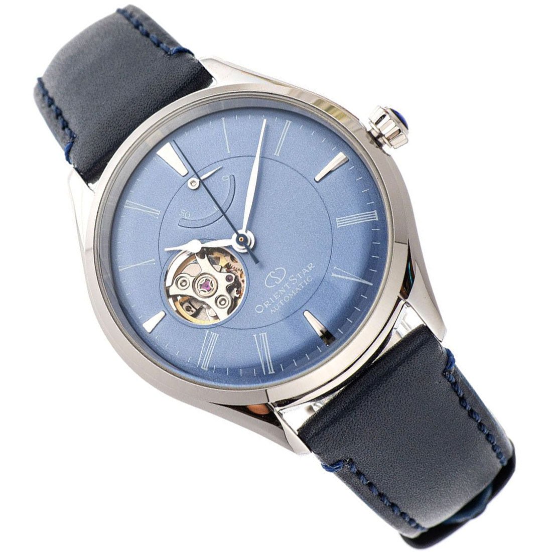 Orient Star Blue Open Heart Dial RE-AT0203L00B RE-AT0203L Leather Watch -Orient