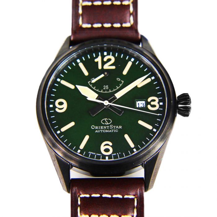 Orient Star Green Dial RE-AU0201E RE-AU0201E00B Leather Watch -Orient