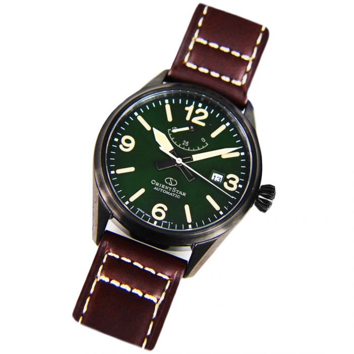 Orient Star Green Dial RE-AU0201E RE-AU0201E00B Leather Watch -Orient