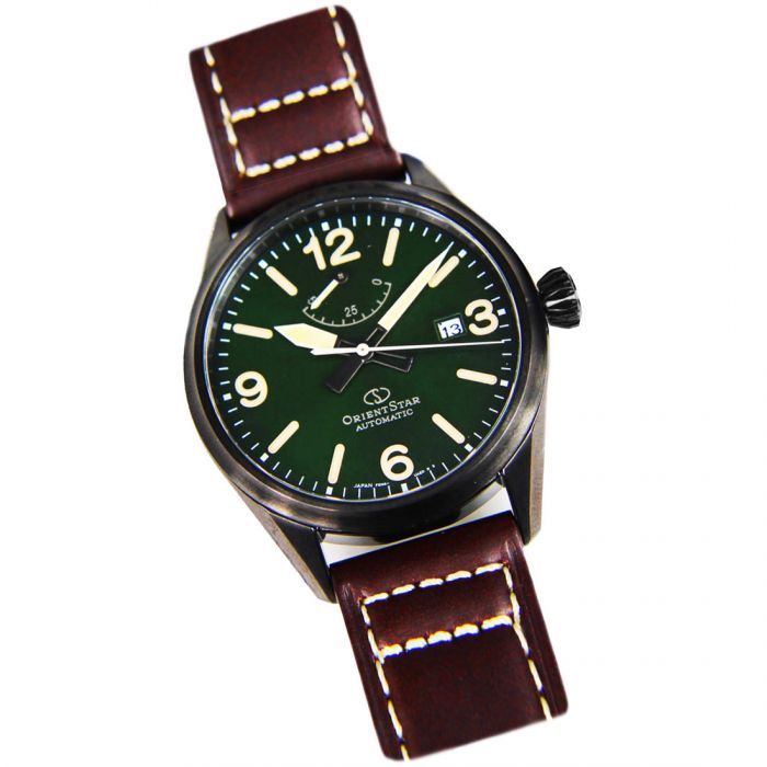 Orient Star Green Dial RE-AU0201E RE-AU0201E00B Leather Watch -Orient