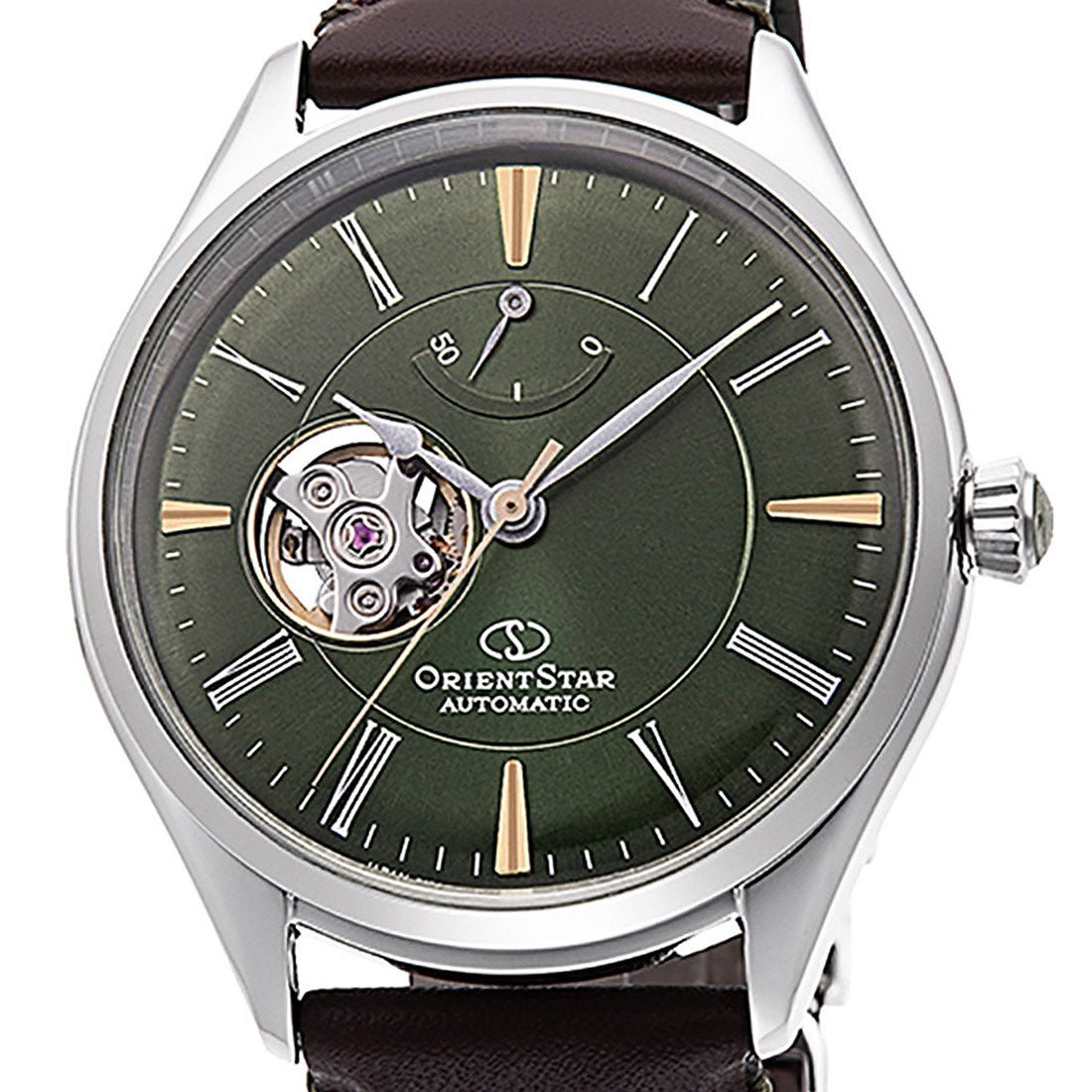 Orient Star Green Open Heart Dial RE-AT0202E00B RE-AT0202E Leather Watch -Orient