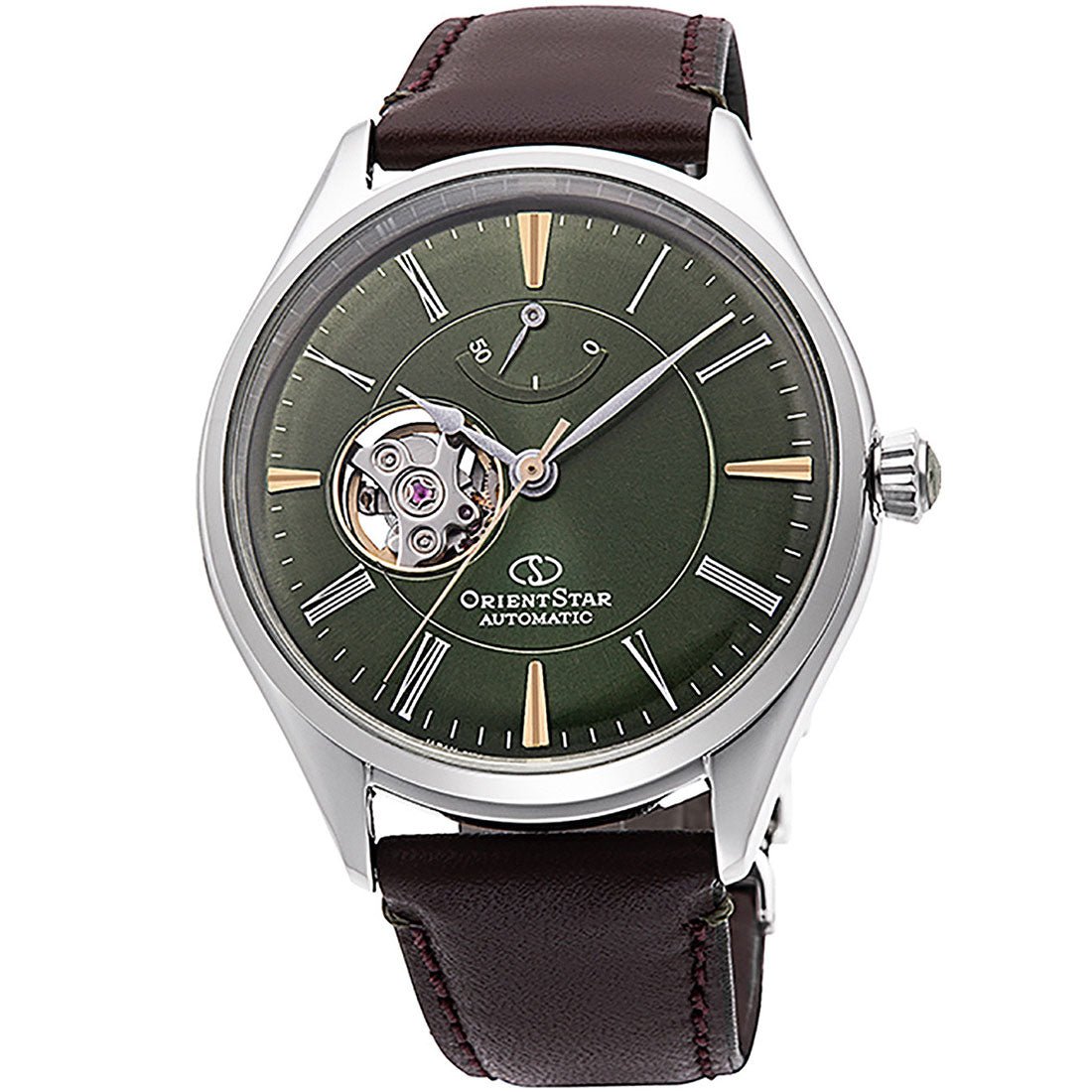 Orient Star Green Open Heart Dial RE-AT0202E00B RE-AT0202E Leather Watch -Orient