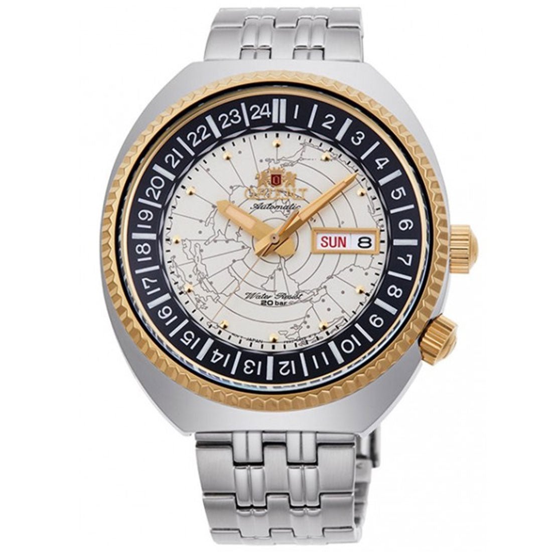 Orient White Dial World Map Revival RA-AA0E01S19B RA-AA0E01S Japan Automatic Watch -Orient