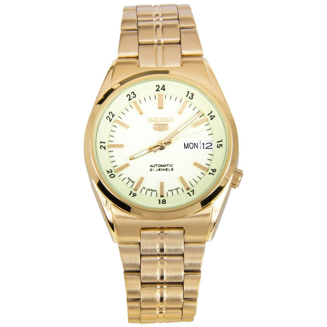 Seiko 5 Automatic Gold SNK578J1 SNK578 SNK578J Stainless Steel Watch -Seiko