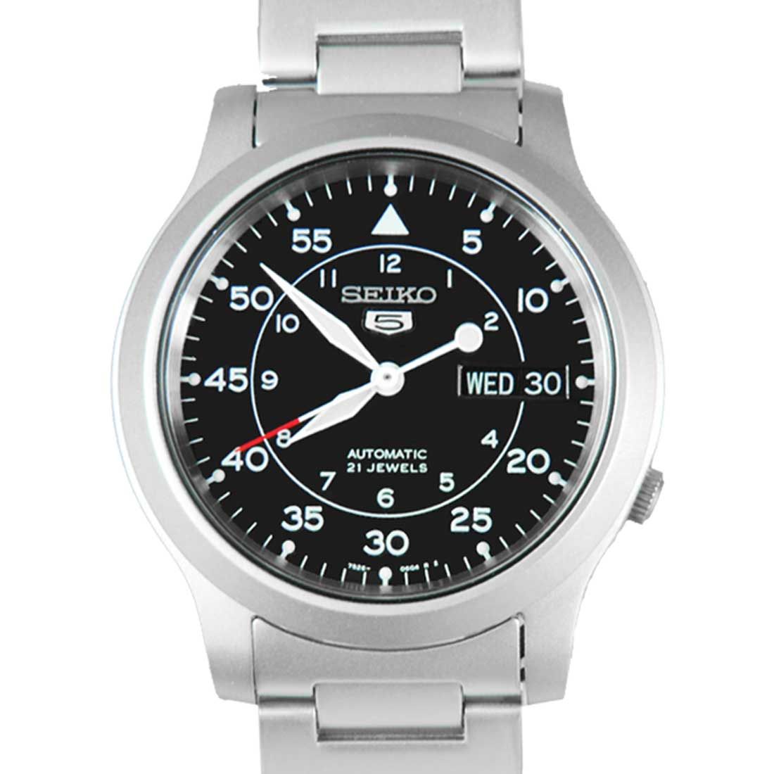 Seiko 5 Automatic SNK809K1 SNK809 SNK809K Black Dial Casual Watch -Seiko