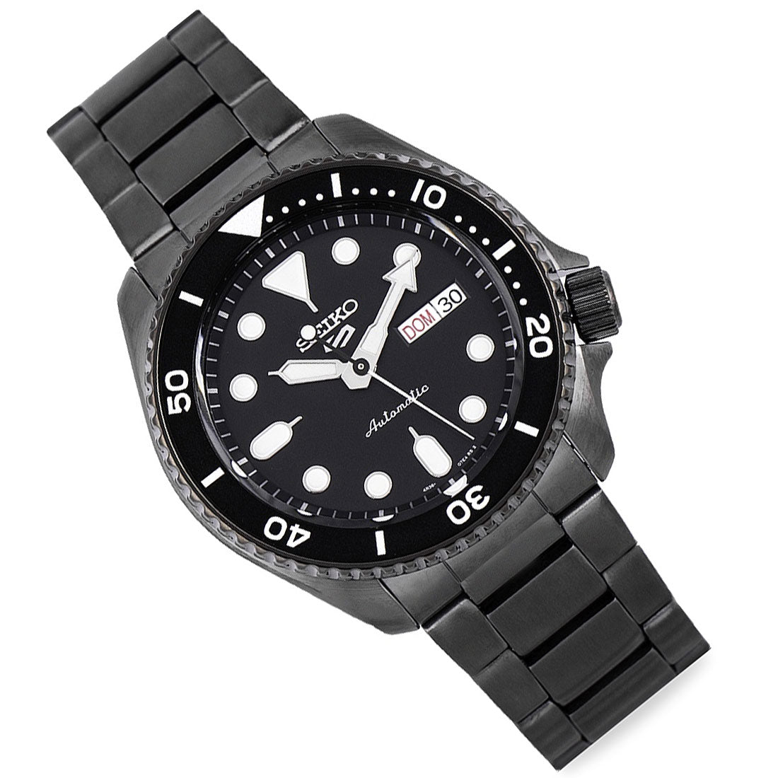 Seiko 5 Automatic SRPD65K1 SRPD65 SRPD65K Black Stainless Steel Watch -Seiko