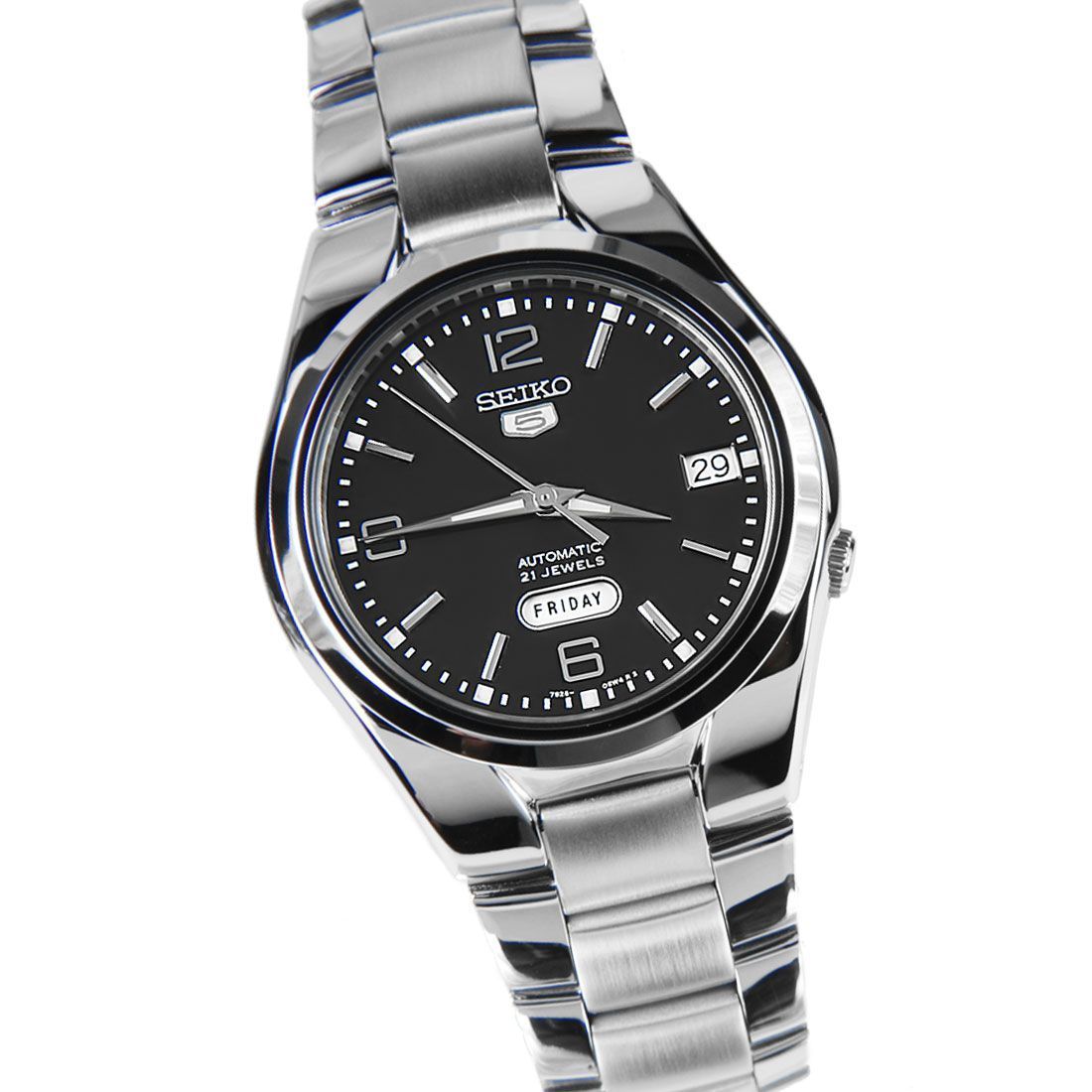 Seiko 5 Black Dial SNK623K1 SNK623 SNK623K Stainless Steel Mens Watch -Seiko