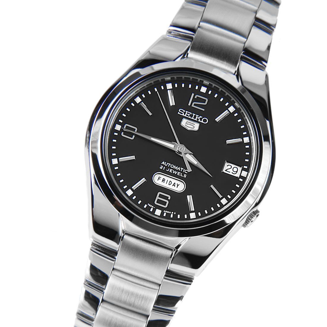 Seiko 5 Black Dial SNK623K1 SNK623 SNK623K Stainless Steel Mens Watch -Seiko