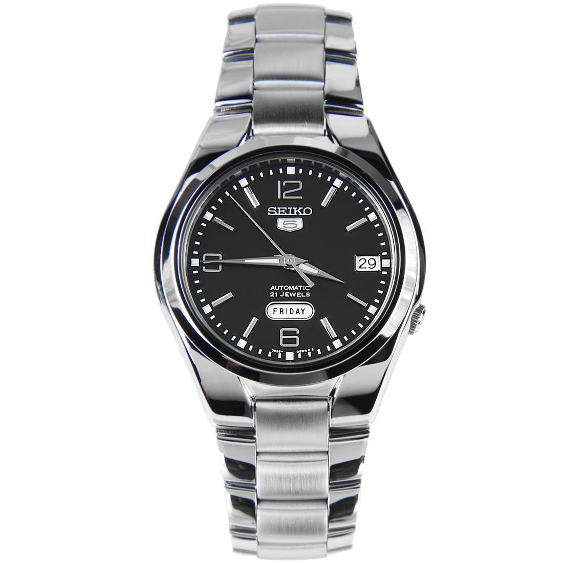 Seiko 5 Black Dial SNK623K1 SNK623 SNK623K Stainless Steel Mens Watch -Seiko