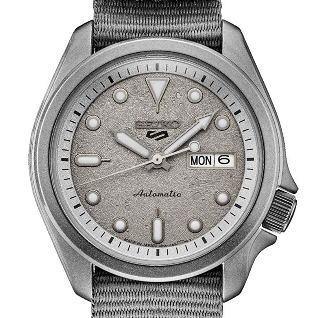 Seiko 5 Cement SRPG63K1 SRPG63 SRPG63K Gray Nylon Sports Watch -Seiko