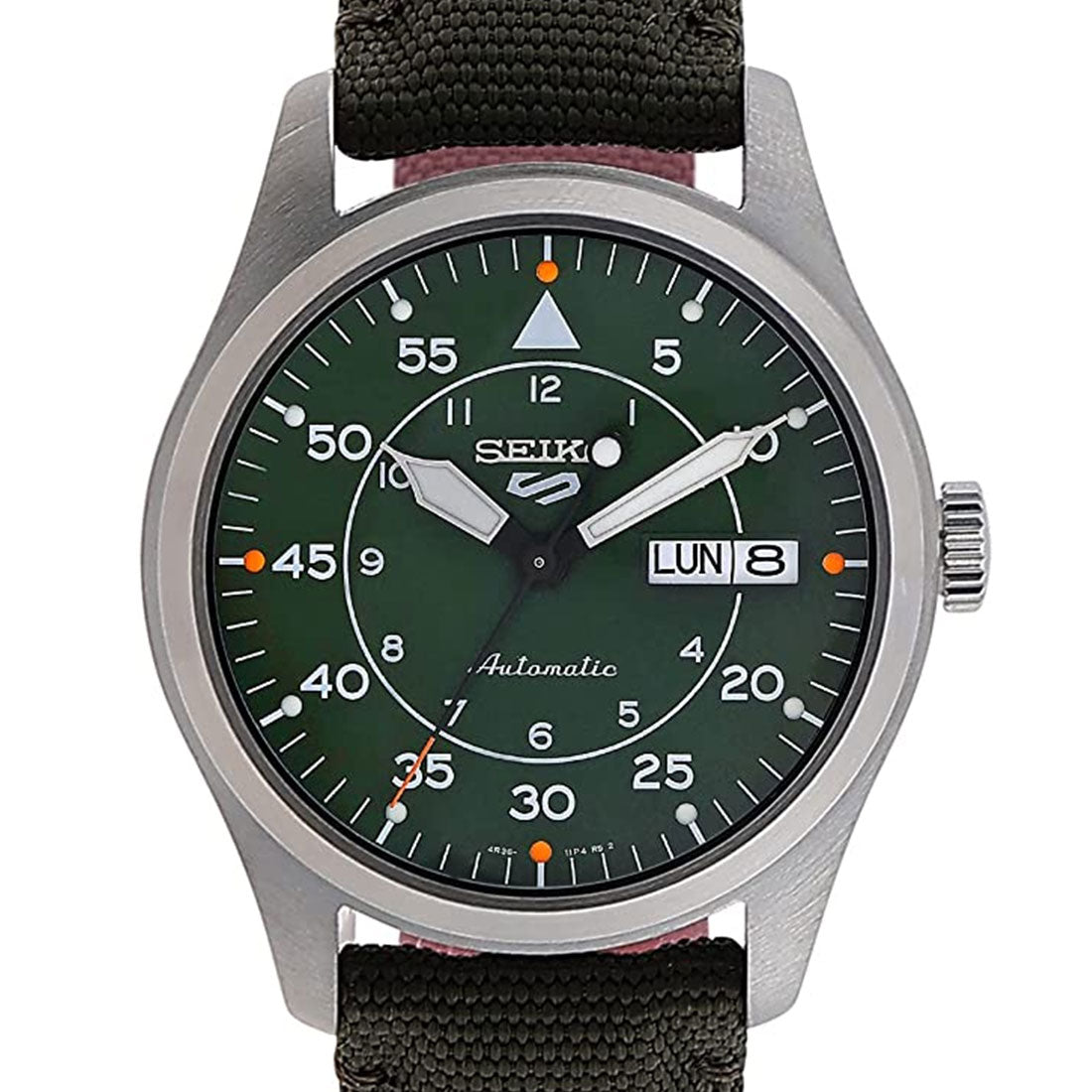 Seiko 5 Flieger SRPH29K1 SRPH29 SRPH29K Green Nylon Mechanical Sports Watch -Seiko