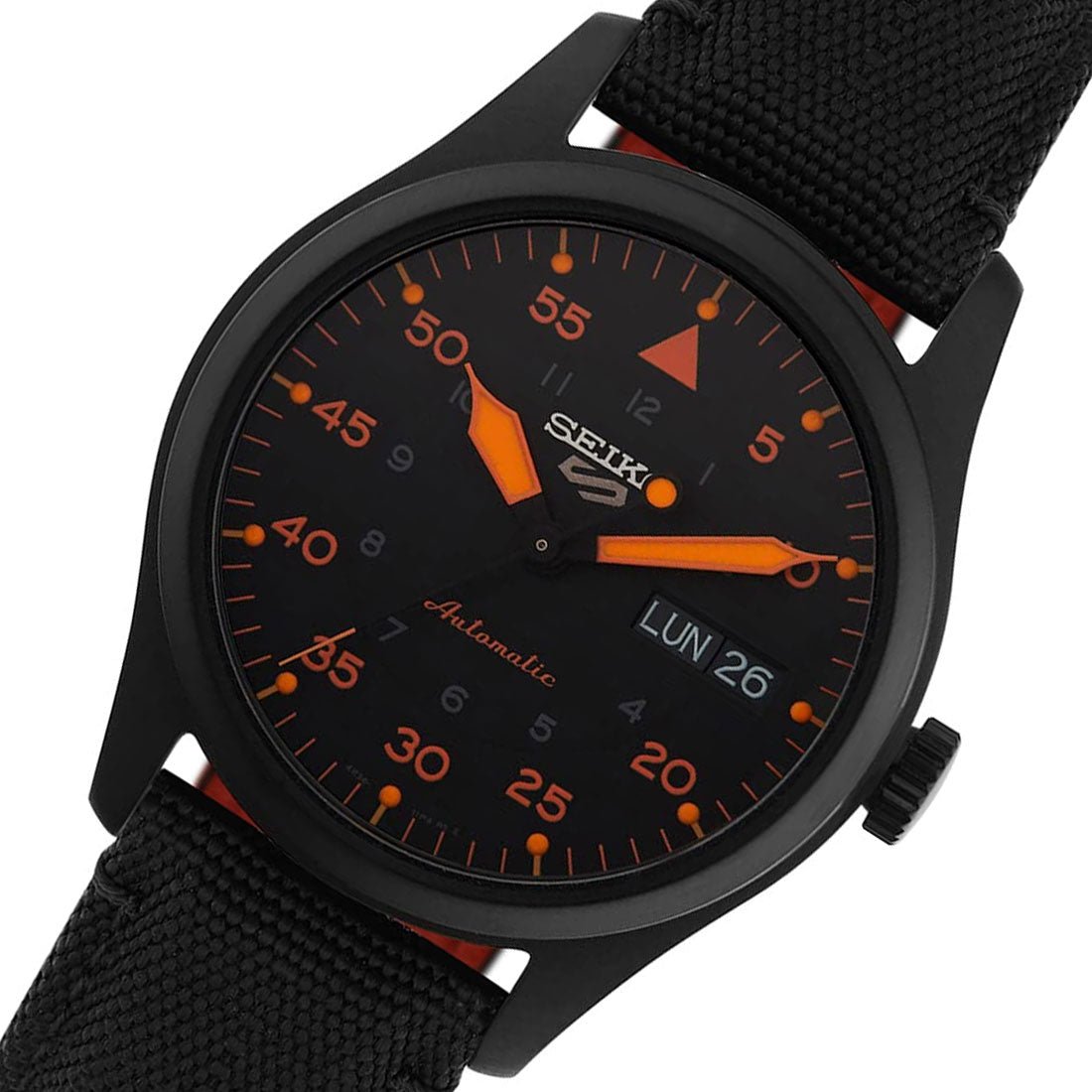 Seiko 5 Flieger SRPH33K1 SRPH33 SRPH33K Black Nylon Mechanical Sports Watch -Seiko