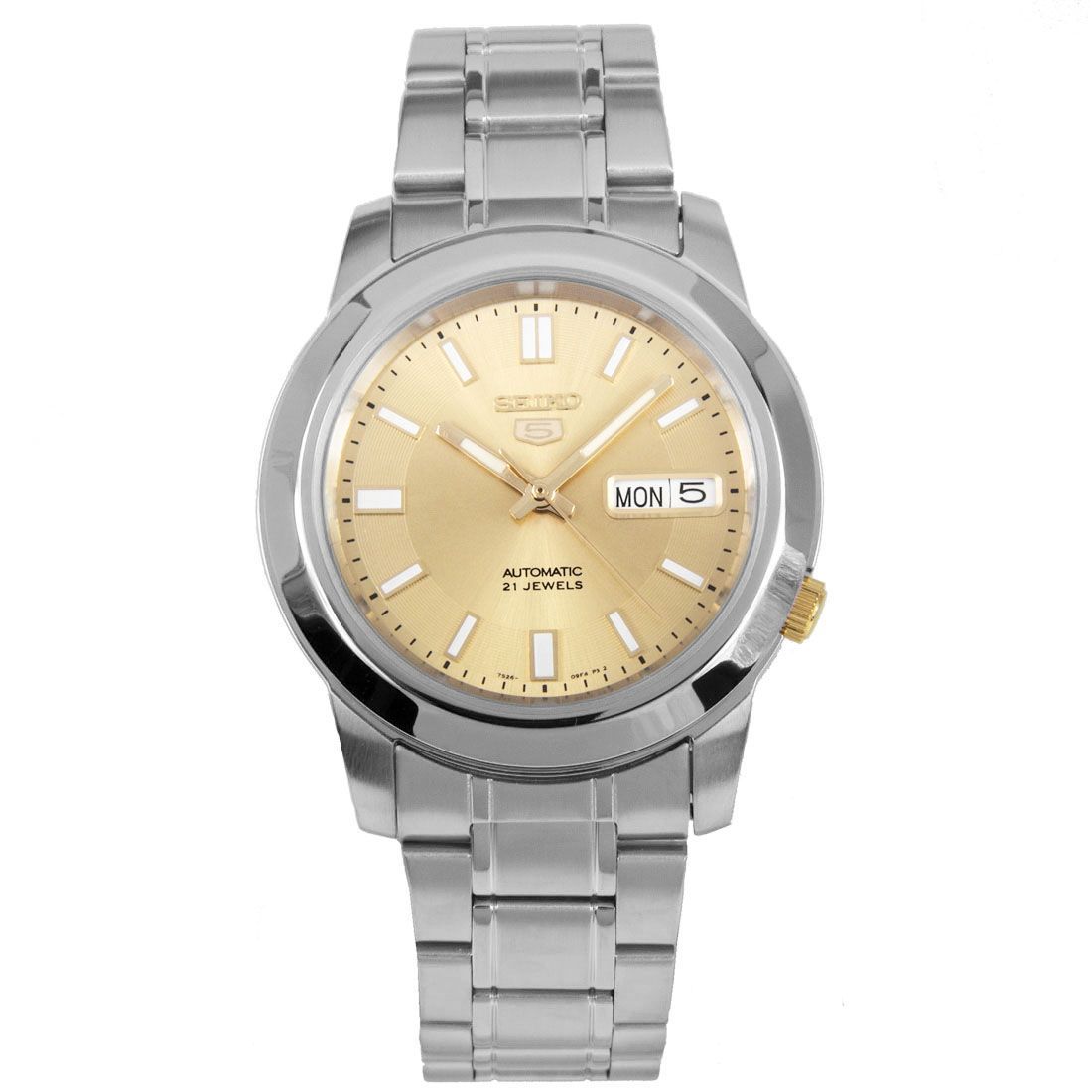 Seiko 5 Gold Dial Automatic SNKK13K1 SNKK13 SNKK13K Mens Watch -Seiko