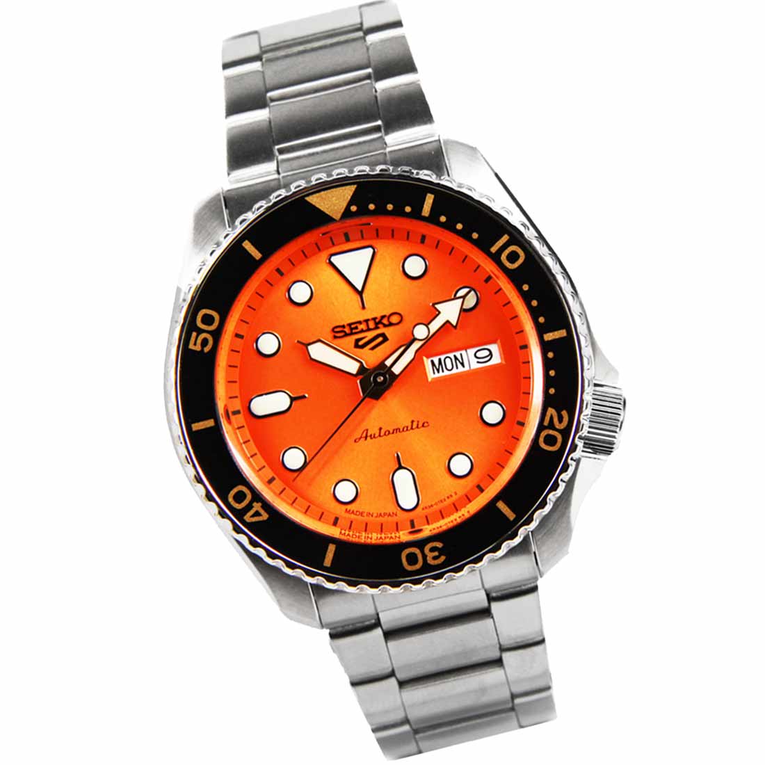 Seiko 5 JDM SBSA009 Orange Dial Analog Japan Sports Watch -Seiko