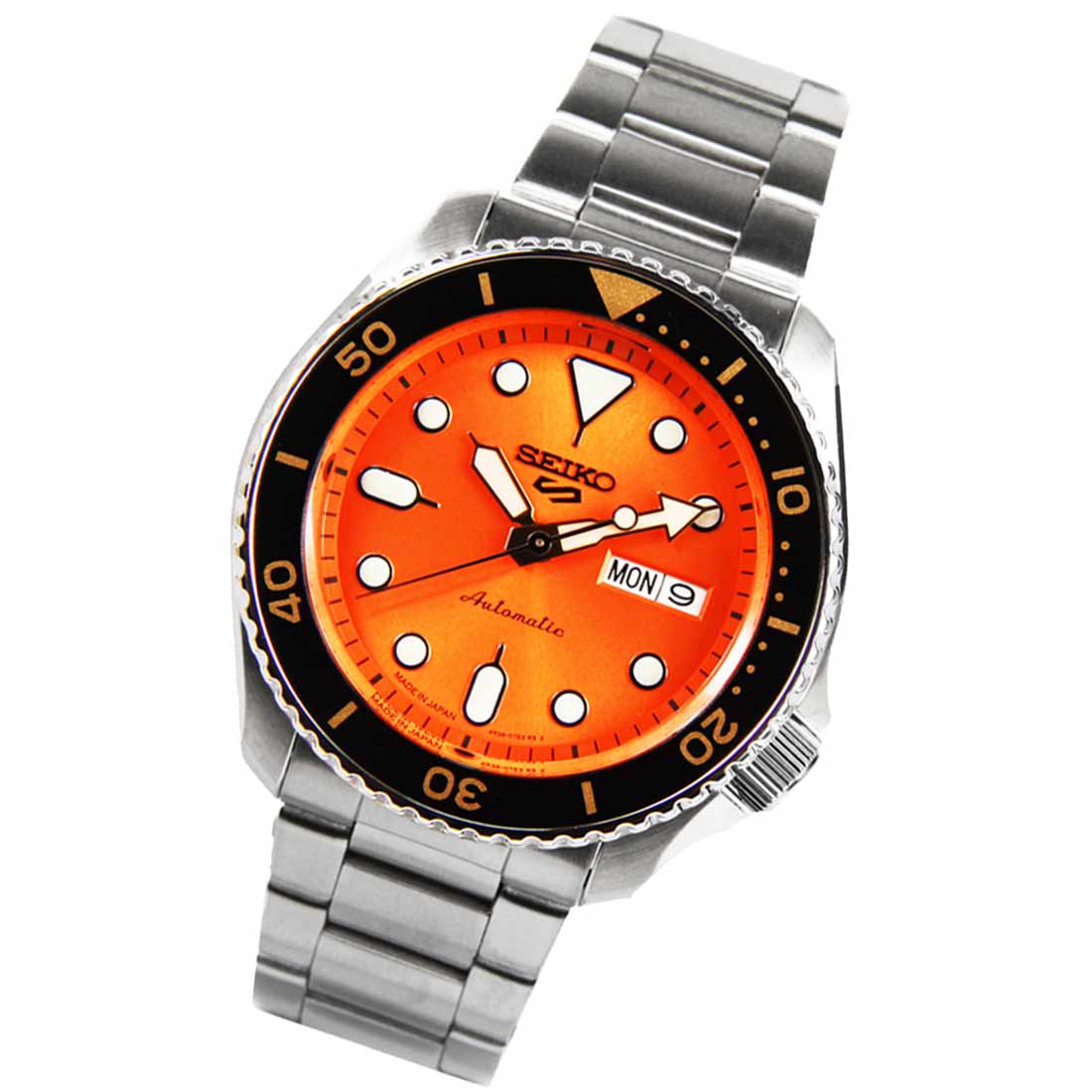 Seiko 5 JDM SBSA009 Orange Dial Analog Japan Sports Watch -Seiko