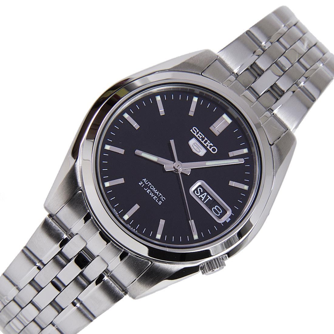 Seiko 5 Mechanical SNK361K1 SNK361 SNK361K Black Dial Analog Watch -Seiko