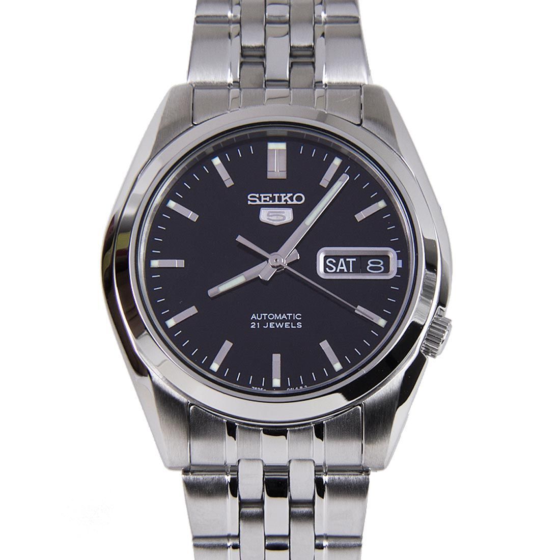 Seiko 5 Mechanical SNK361K1 SNK361 SNK361K Black Dial Analog Watch -Seiko