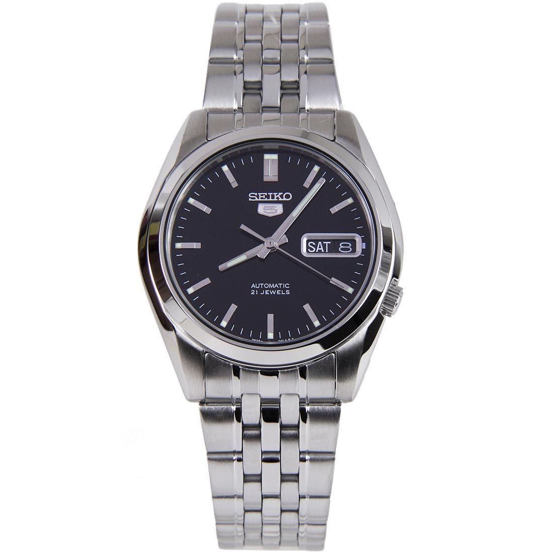 Seiko 5 Mechanical SNK361K1 SNK361 SNK361K Black Dial Analog Watch -Seiko