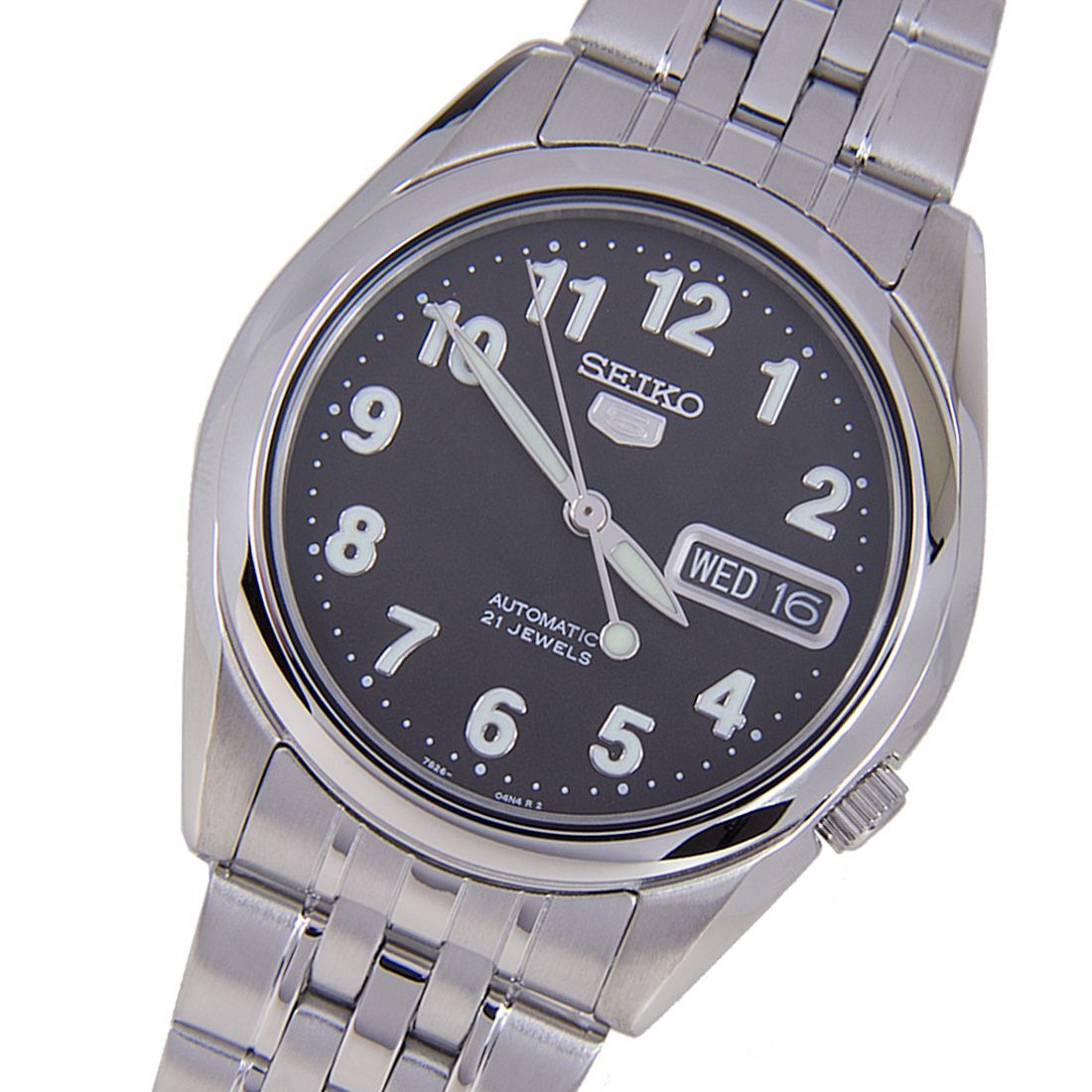 Seiko 5 Mechanical SNK381K1 SNK381 SNK381K Black Analog Watch -Seiko