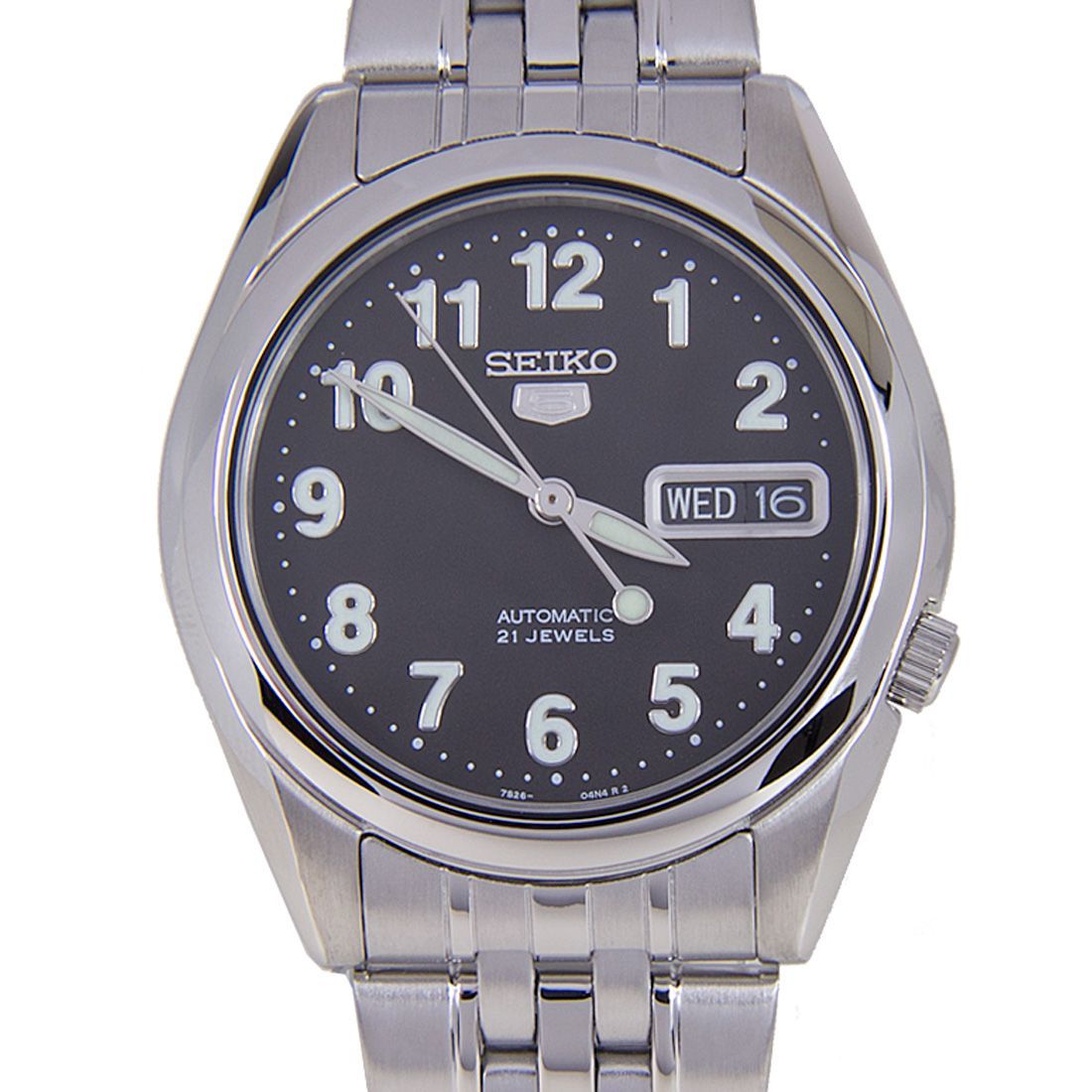 Seiko 5 Mechanical SNK381K1 SNK381 SNK381K Black Analog Watch -Seiko