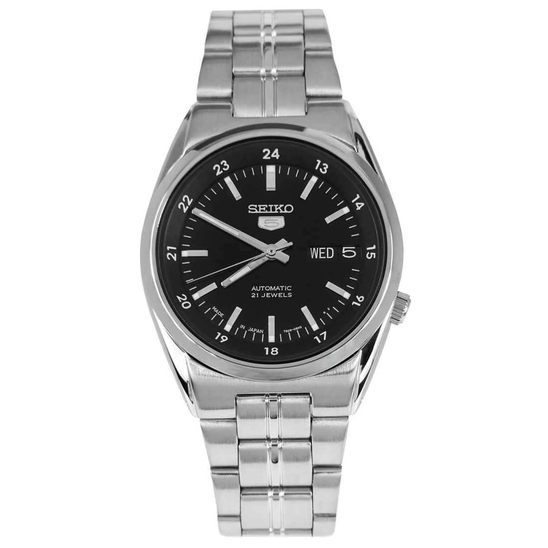 Seiko 5 Mechanical SNK567J1 SNK567 SNK567J Black Dial Analog Watch -Seiko