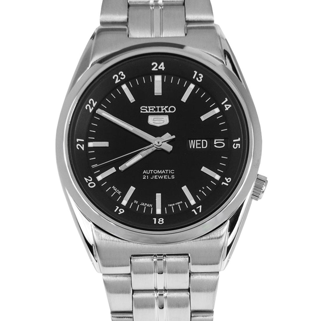 Seiko 5 Mechanical SNK567J1 SNK567 SNK567J Black Dial Analog Watch -Seiko