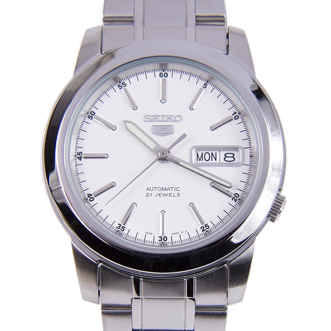 Seiko 5 Mechanical SNKE49K1 SNKE49 SNKE49K White Dial Watch -Seiko