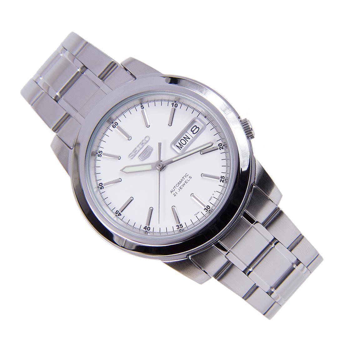 Seiko 5 Mechanical SNKE49K1 SNKE49 SNKE49K White Dial Watch -Seiko