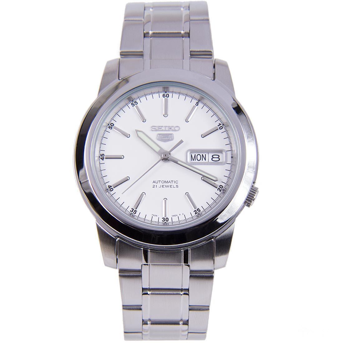 Seiko 5 Mechanical SNKE49K1 SNKE49 SNKE49K White Dial Watch -Seiko