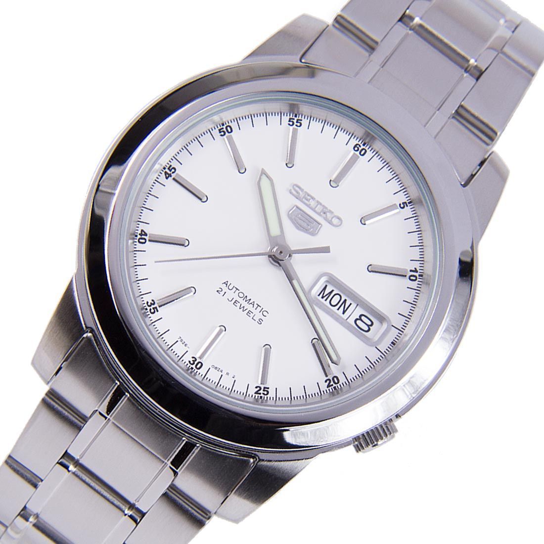 Seiko 5 Mechanical SNKE49K1 SNKE49 SNKE49K White Dial Watch -Seiko