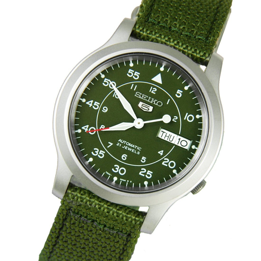 Seiko 5 Military Army Green SNK805K2 SNK805 SNK805K Nylon Watch -Seiko