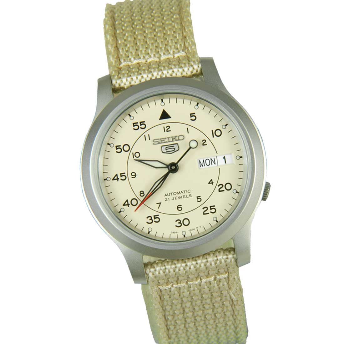 Seiko 5 Military Beige Nylon SNK803K2 SNK803 SNK803K Watch -Seiko