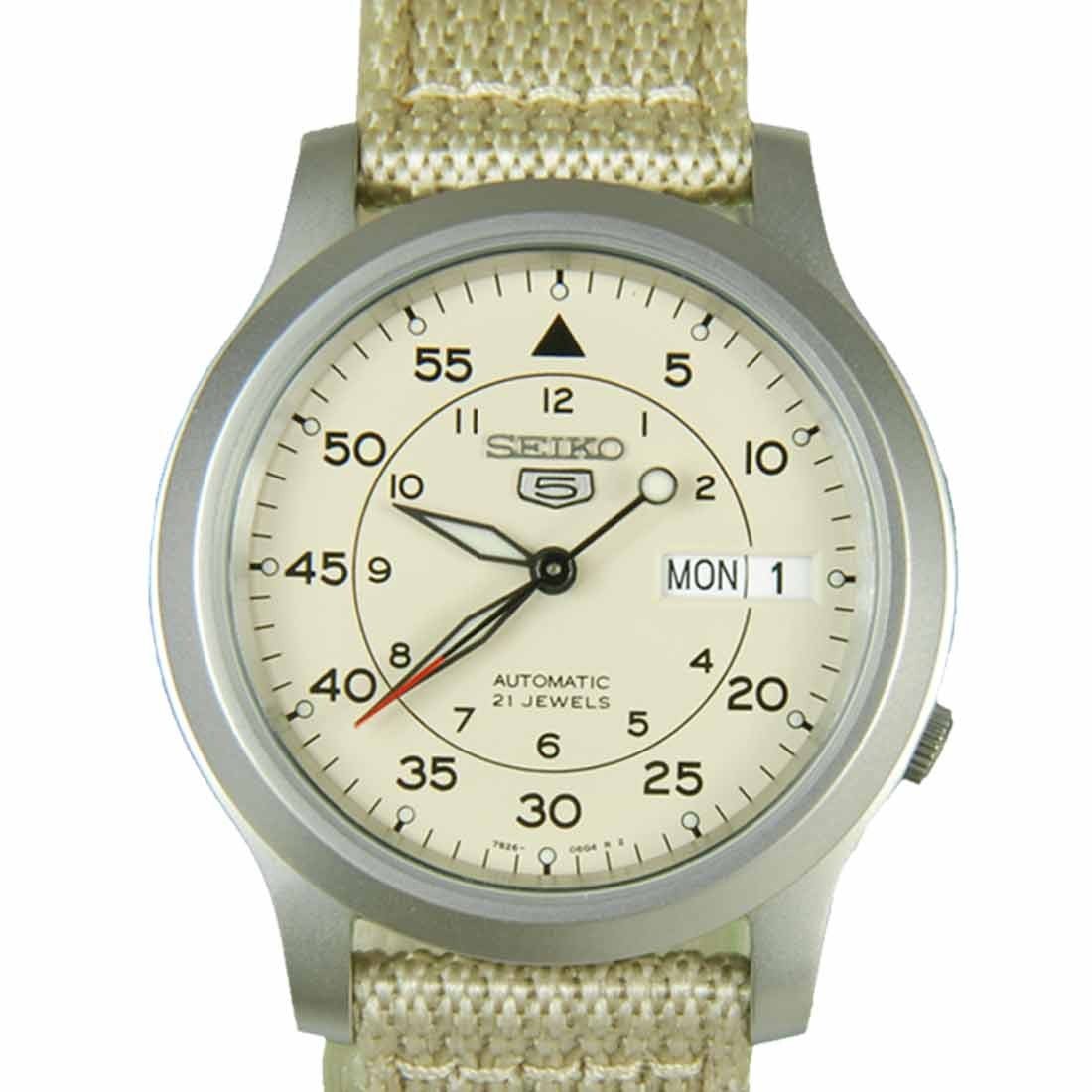 Seiko 5 Military Beige Nylon SNK803K2 SNK803 SNK803K Watch -Seiko