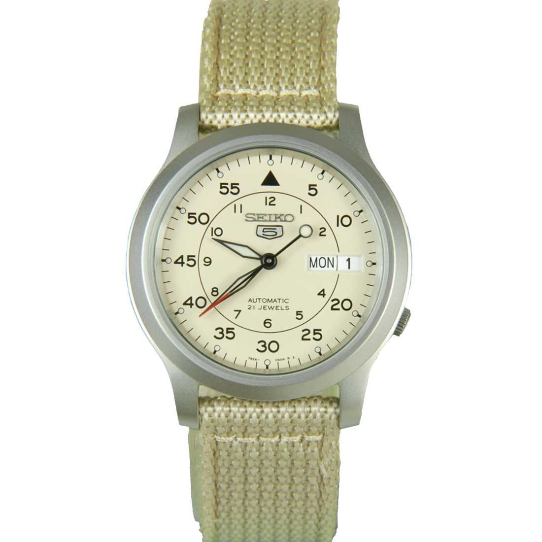 Seiko 5 Military Beige Nylon SNK803K2 SNK803 SNK803K Watch -Seiko