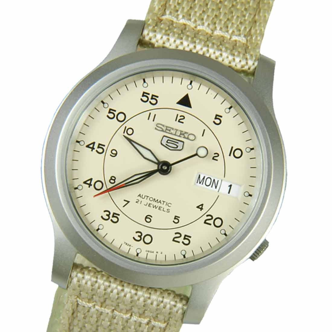 Seiko 5 Military Beige Nylon SNK803K2 SNK803 SNK803K Watch -Seiko